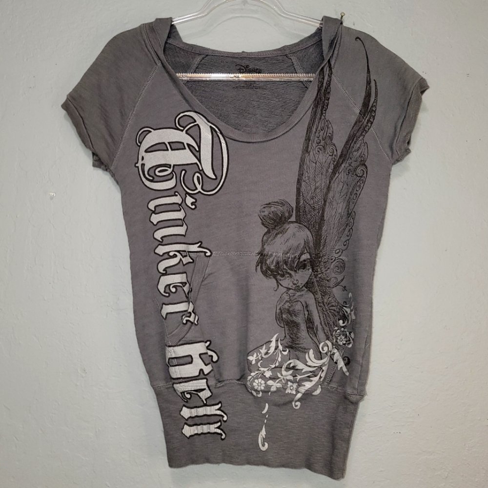 Disney Grey Tinker Bell Hooded Sweater Size Medium